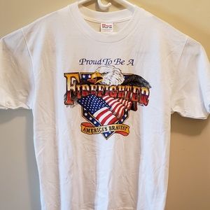 Vintage firefighter tee tshirt mens large like new